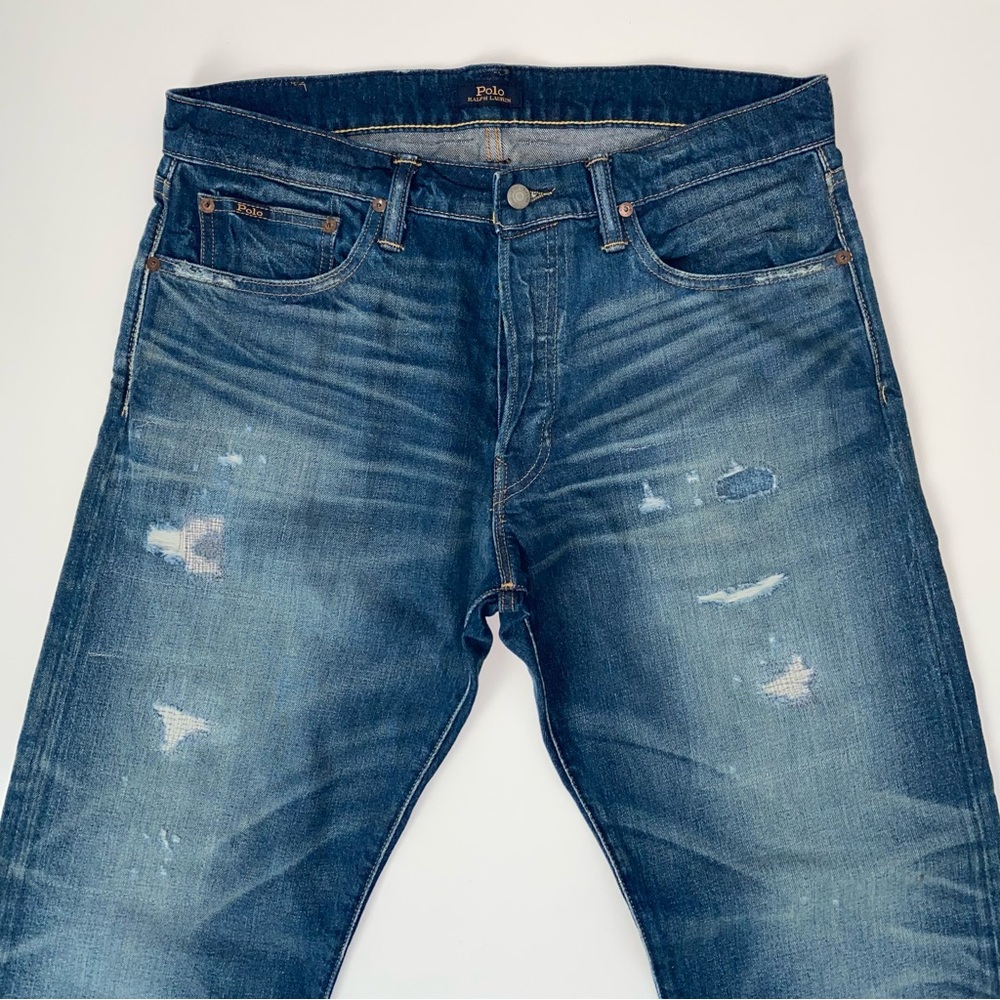 Polo Ralph Lauren Jeans Men’s 34x32 Classic Fit Button Fly Distressed NEW - Picture 3 of 11